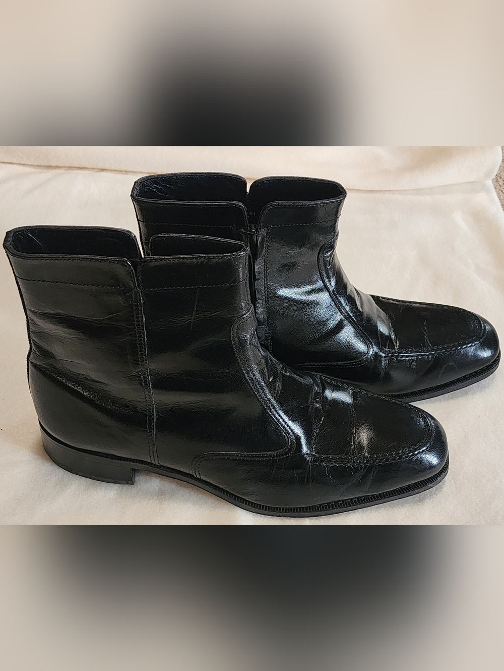 Florsheim Black Leather Ankle Booties